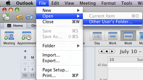 How To Request A Shared Calendar In Office For Mac